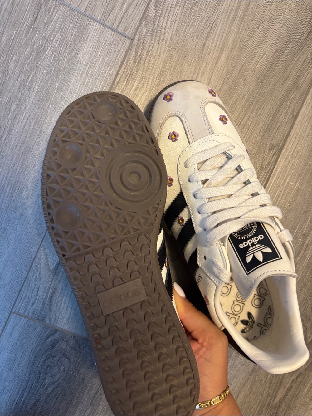 Adidas Samba Purple Floral Accents - Picture 3 of 4